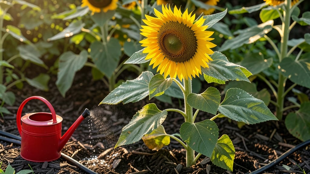 Watering Sunflower Plants: Deep-Soak Schedule for Towering Growth Without Wilting